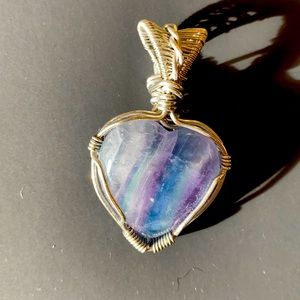 Rainbow Fluorite Pendant - hand made